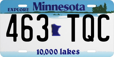 MN license plate 463TQC