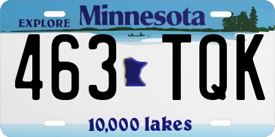 MN license plate 463TQK