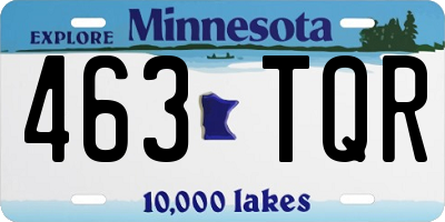 MN license plate 463TQR