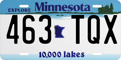 MN license plate 463TQX