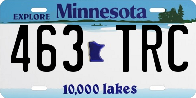 MN license plate 463TRC