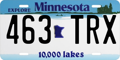 MN license plate 463TRX
