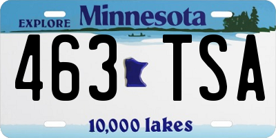 MN license plate 463TSA