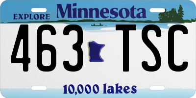 MN license plate 463TSC
