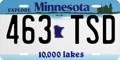 MN license plate 463TSD