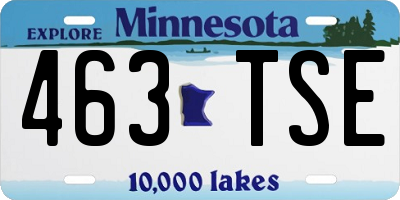 MN license plate 463TSE