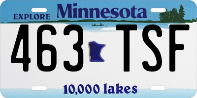 MN license plate 463TSF
