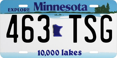 MN license plate 463TSG