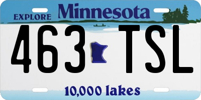 MN license plate 463TSL