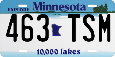 MN license plate 463TSM