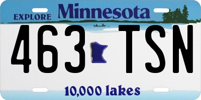 MN license plate 463TSN