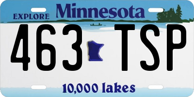 MN license plate 463TSP