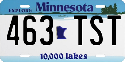 MN license plate 463TST