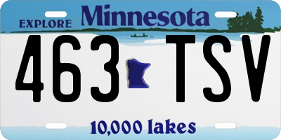 MN license plate 463TSV