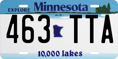 MN license plate 463TTA