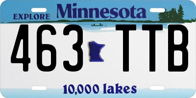 MN license plate 463TTB