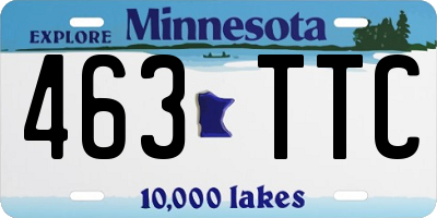 MN license plate 463TTC