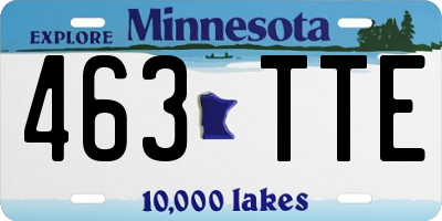 MN license plate 463TTE