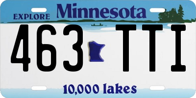MN license plate 463TTI