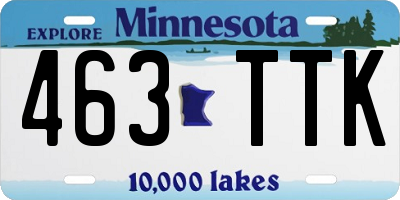 MN license plate 463TTK