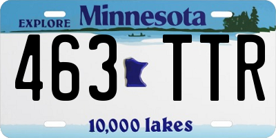 MN license plate 463TTR