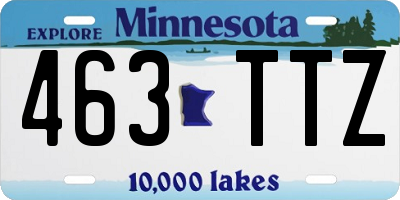 MN license plate 463TTZ