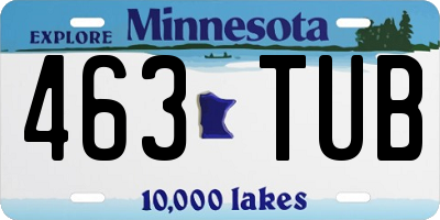 MN license plate 463TUB