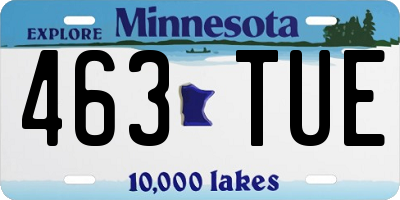 MN license plate 463TUE