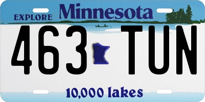 MN license plate 463TUN