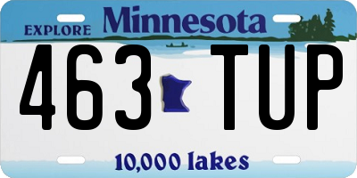 MN license plate 463TUP