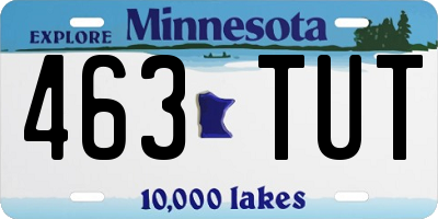 MN license plate 463TUT
