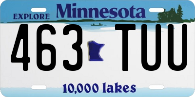 MN license plate 463TUU