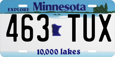 MN license plate 463TUX