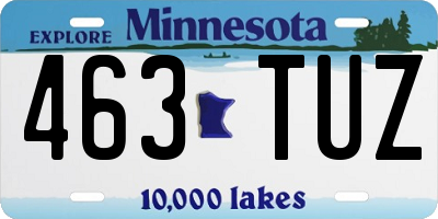 MN license plate 463TUZ