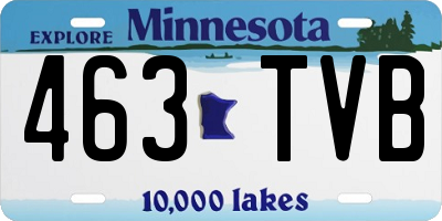 MN license plate 463TVB