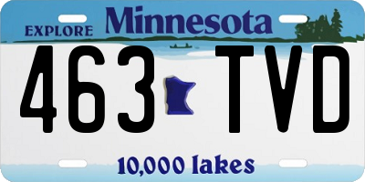 MN license plate 463TVD