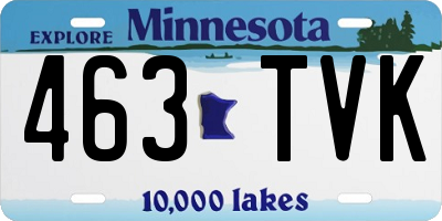 MN license plate 463TVK