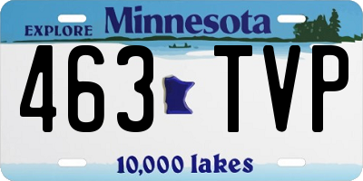 MN license plate 463TVP