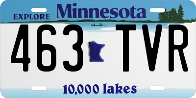 MN license plate 463TVR