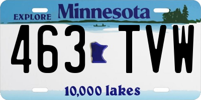 MN license plate 463TVW