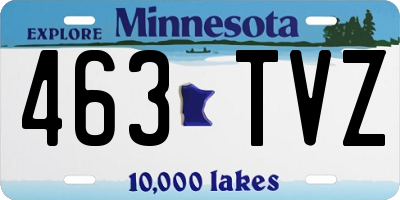 MN license plate 463TVZ