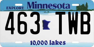 MN license plate 463TWB