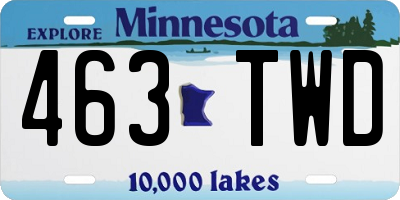 MN license plate 463TWD