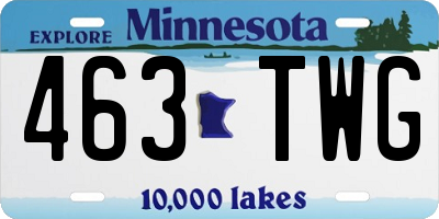 MN license plate 463TWG