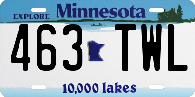 MN license plate 463TWL