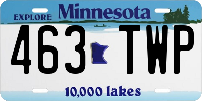 MN license plate 463TWP