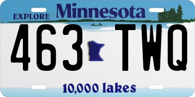 MN license plate 463TWQ