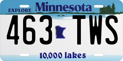 MN license plate 463TWS