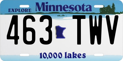 MN license plate 463TWV