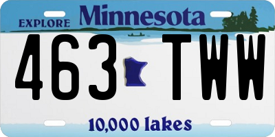 MN license plate 463TWW